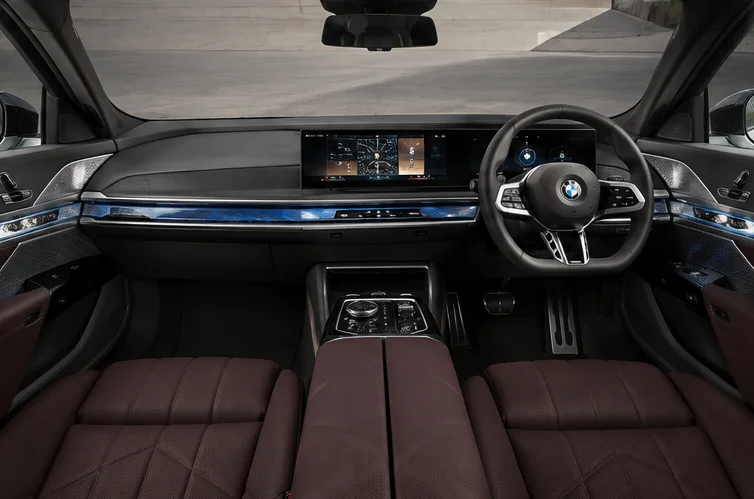 BMW i7 cabin for comfortable chauffeur travel