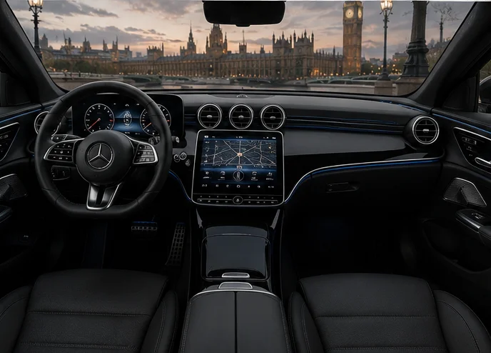 Mercedes-Benz E-Class chauffeur vehicle cabin