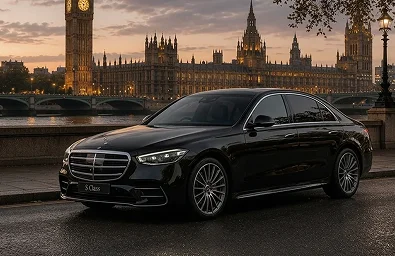 Mercedes-Benz S-Class chauffeur vehicle for Gatwick Airport transfers