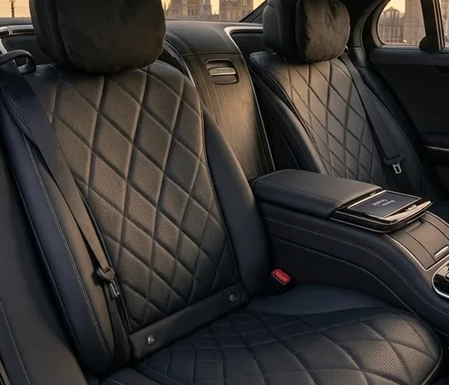 Passenger comfort detail in Mercedes-Benz S-Class chauffeur vehicle