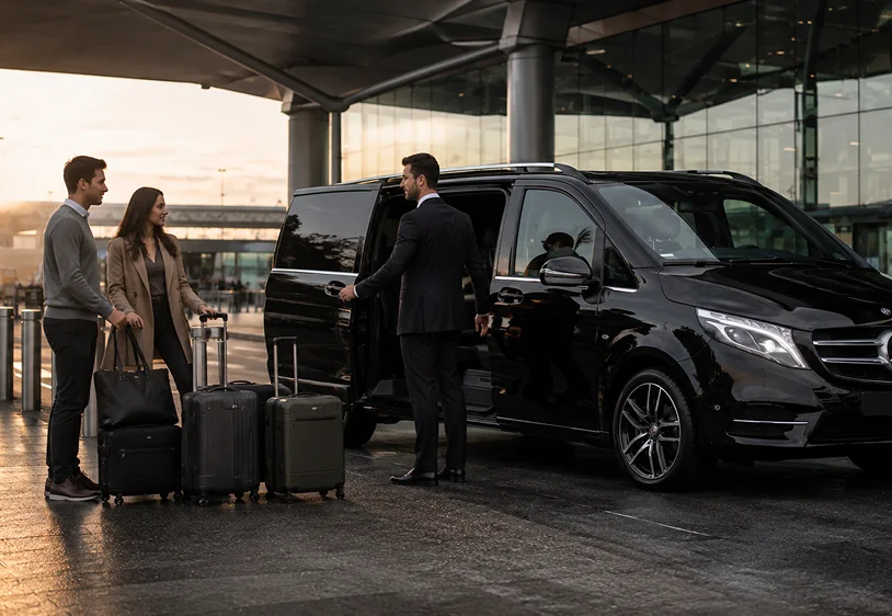 Luxury chauffeur airport transfer vehicle