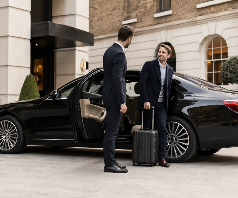 Professional chauffeur providing private luxury travel