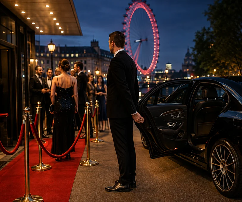 Premium chauffeur arrival at an event venue