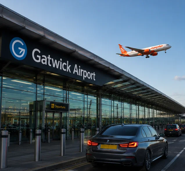 Professional chauffeur providing Gatwick Airport transfer
